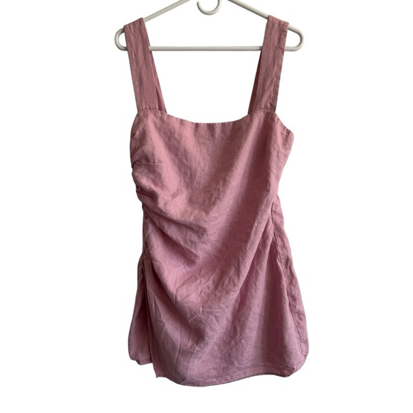 Reformation Kerrigan Linen Dress in Babygirl Pink, Size 12 - Picture 3 of 9